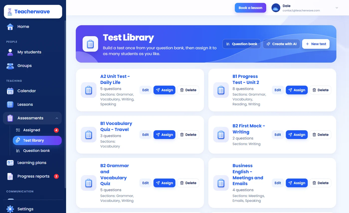 Βιβλιοθήκη τεστ — TutorTool